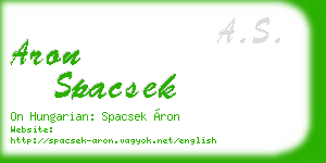 aron spacsek business card